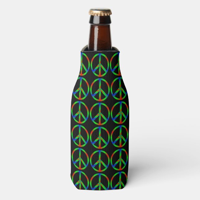 RGB Peace Sign Bottle Cooler (Bottle Front)