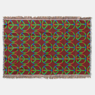 RGB Peace Sign Throw Blanket