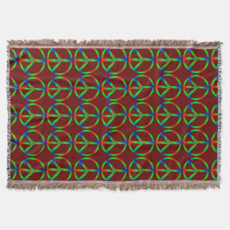 RGB Peace Sign Throw Blanket
