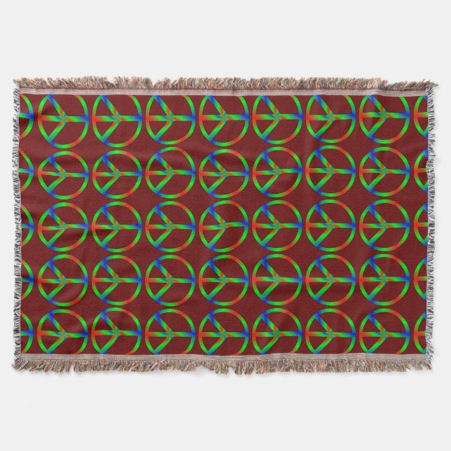 RGB Peace Sign Throw Blanket (Front)