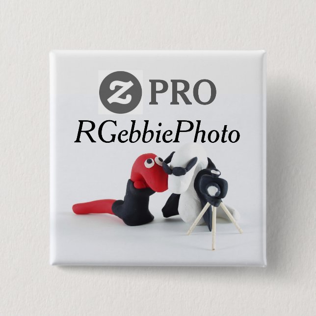 RGebbiePhoto ZPro Badge with Logo 2 Inch Square Button (Front)