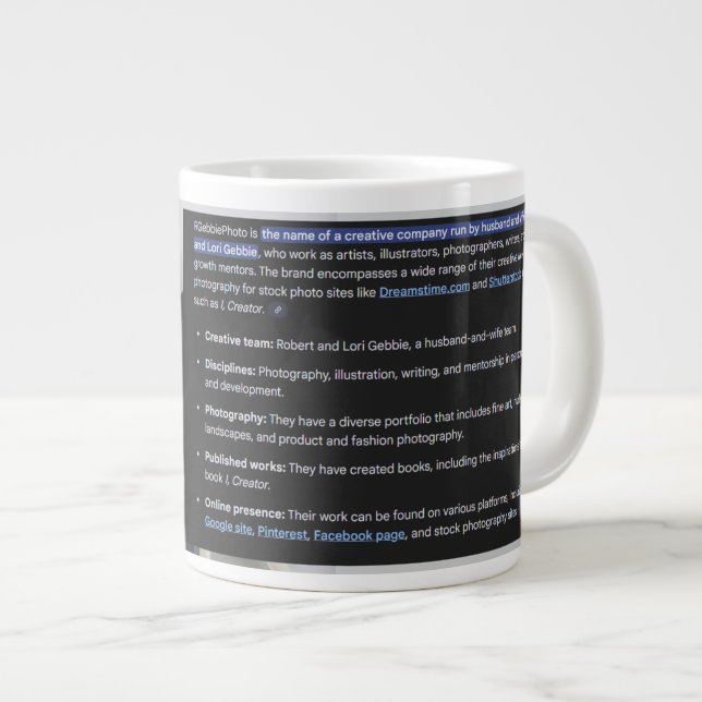 RGPhoto Wermz Logo with Description Giant Coffee M Large Coffee Mug (Front Right)