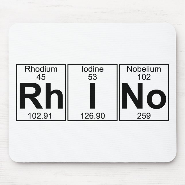 Rh-I-No (rhino) - Full Mouse Pad (Front)