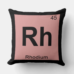 Rh - Rhodium Chemistry Periodic Table Symbol Throw Pillow