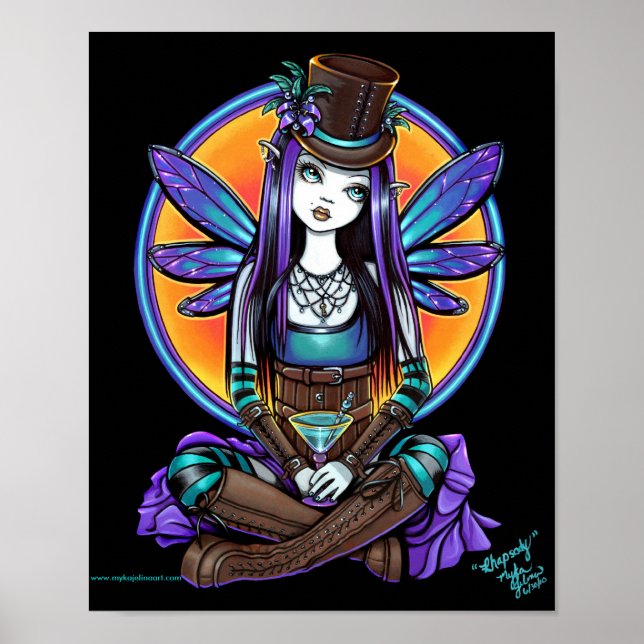 "Rhapsody" Gothic Absinthe Fairy Art Poster (Front)