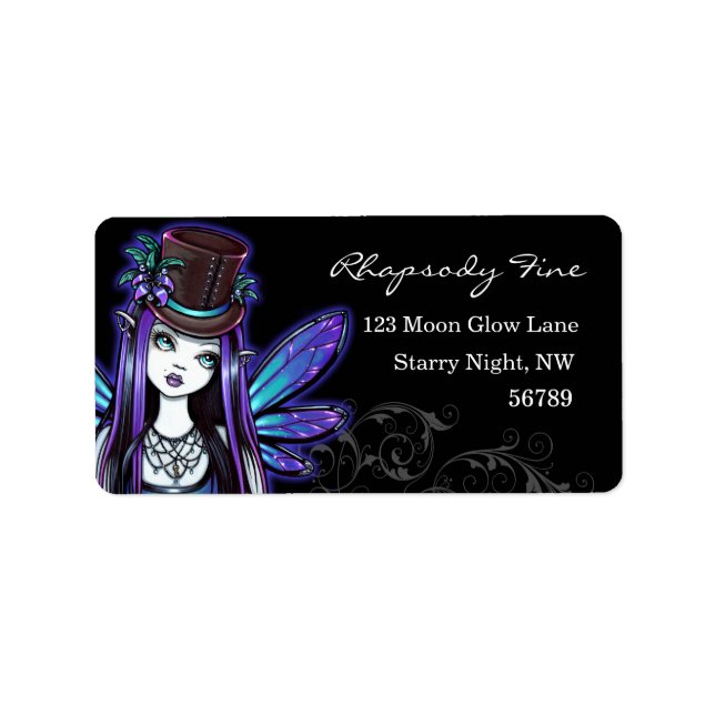"Rhapsody" Gothique Absinthe Fairy Art Étiquettes (Devant)