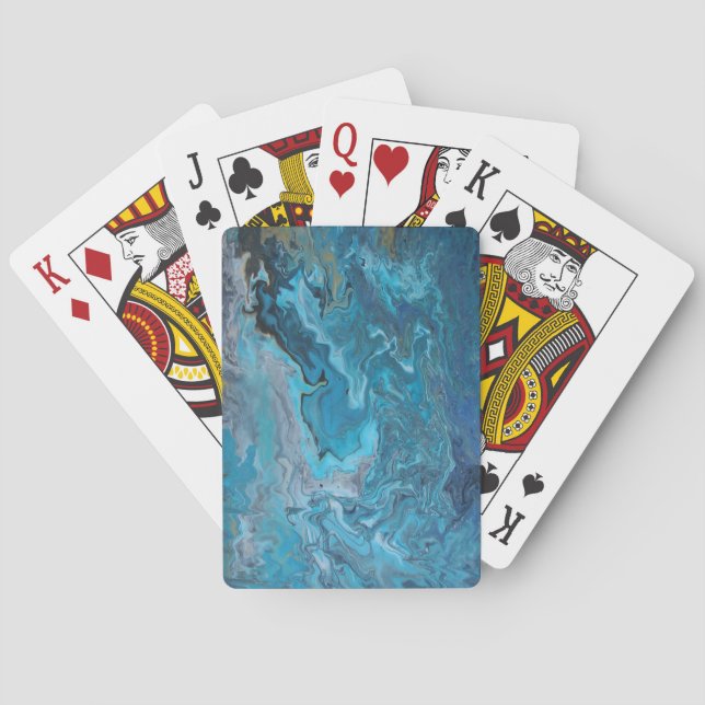 Rhapsody in Turquoise Playing Cards (Back)