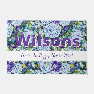 Rhapsody-Purple and White Hydrangea Customized Doormat