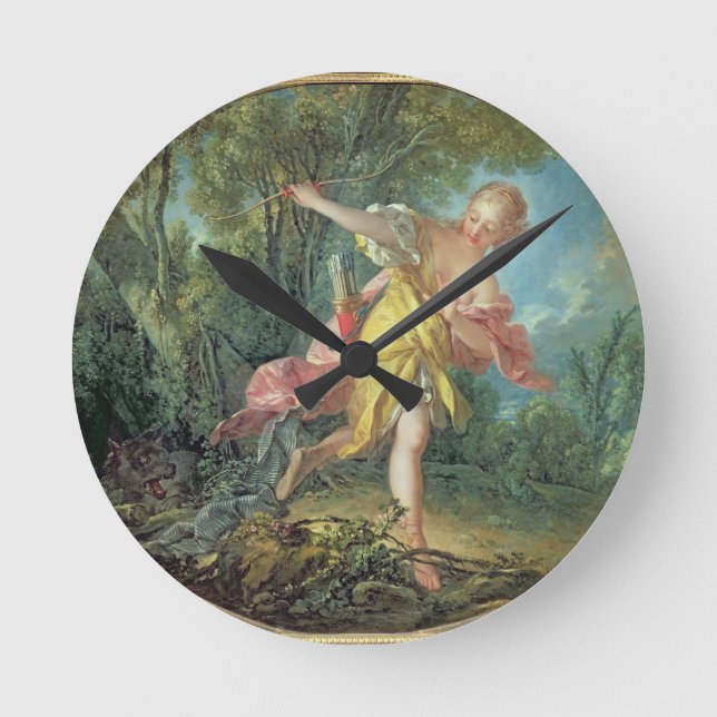 Rhea Sylvia fleeing from the Wolf, 1756 Round Clock (Front)