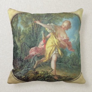 Rhea Sylvia fleeing from the Wolf, 1756 Throw Pillow