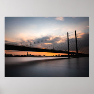 Rheinkniebrücke Dusseldorf, Germany Poster