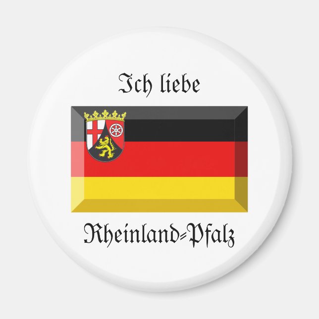 Rheinland-Pfalz Flag Gem Magnet (Front)