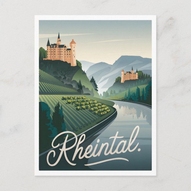 Rheintal Rhine Valley Germany vintage Postcard (Front)