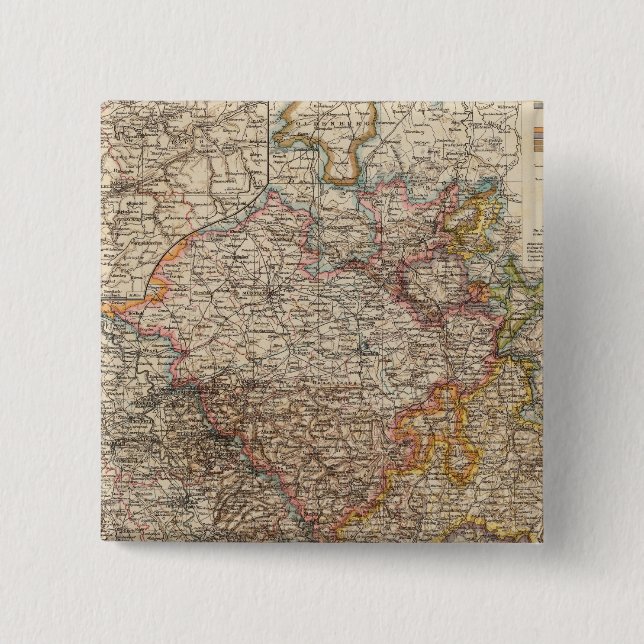 Rhenish Prussia, Westphalia, HesseNassau 2 Inch Square Button (Front)