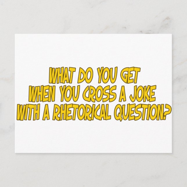 Rhetorical joke postcard (Front)