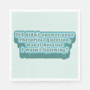 Rhetorical Questions Funny Grammar Napkin