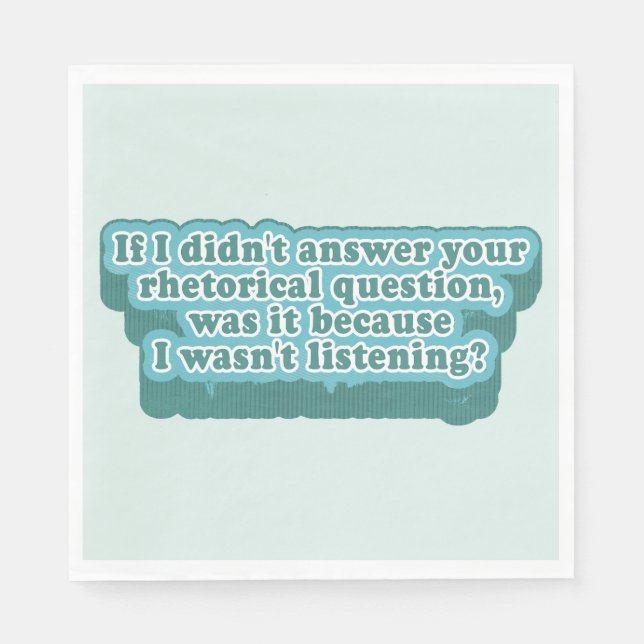 Rhetorical Questions Funny Grammar Napkin (Front)