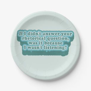 Rhetorical Questions Funny Grammar Paper Plate