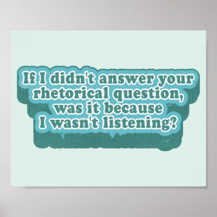 Rhetorical Questions Funny Grammar Poster