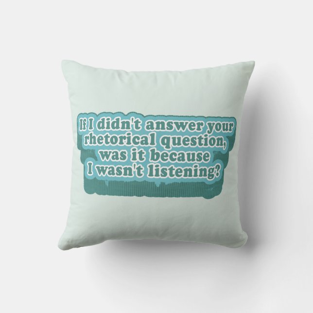 Rhetorical Questions Funny Grammar Throw Pillow (Back)