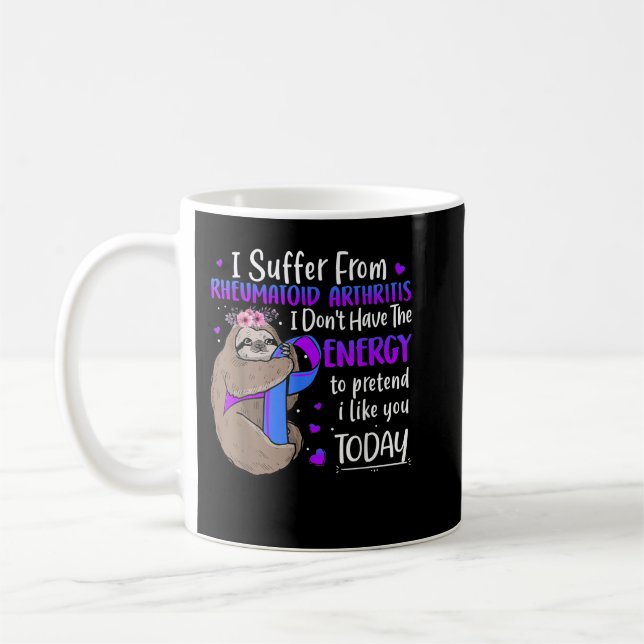 Rheumatoid Arthritis Awareness Costume Sloth Gift  Coffee Mug (Left)