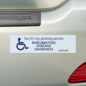 Rheumatoid Arthritis Awareness - Disability Bumper Sticker (On Car)