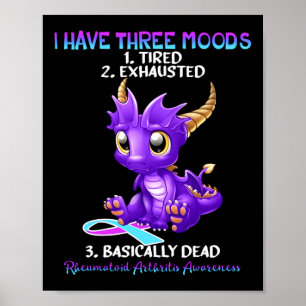 Rheumatoid Arthritis Awareness Dragon I Have Three Poster