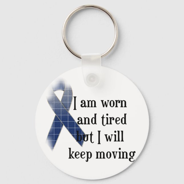 Rheumatoid Arthritis Awareness :: I am worn and... Keychain (Front)