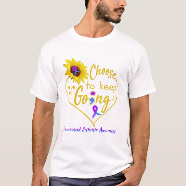 Rheumatoid Arthritis Awareness Month Ribbon Gifts T-Shirt (Front)