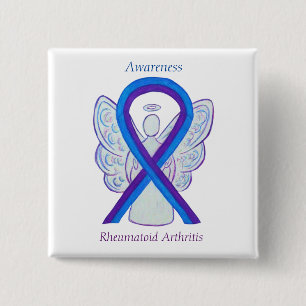 Rheumatoid Arthritis Awareness Ribbon Angel Pin