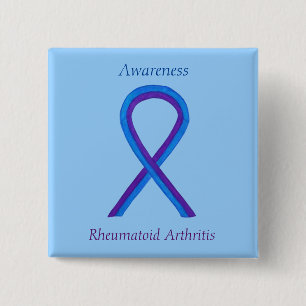 Rheumatoid Arthritis Awareness Ribbon Custom Pin