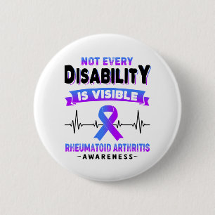 Rheumatoid Arthritis Awareness Ribbon Support Gift 2 Inch Round Button