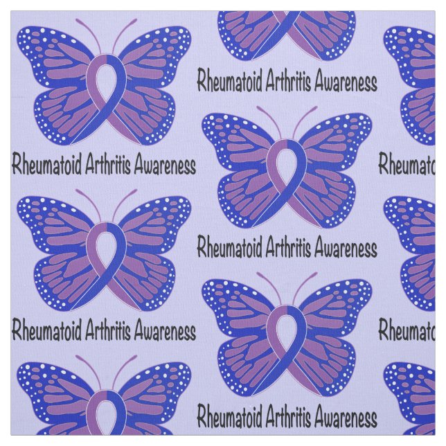 Rheumatoid Arthritis Butterfly Awareness Ribbon Fabric (Swatch)