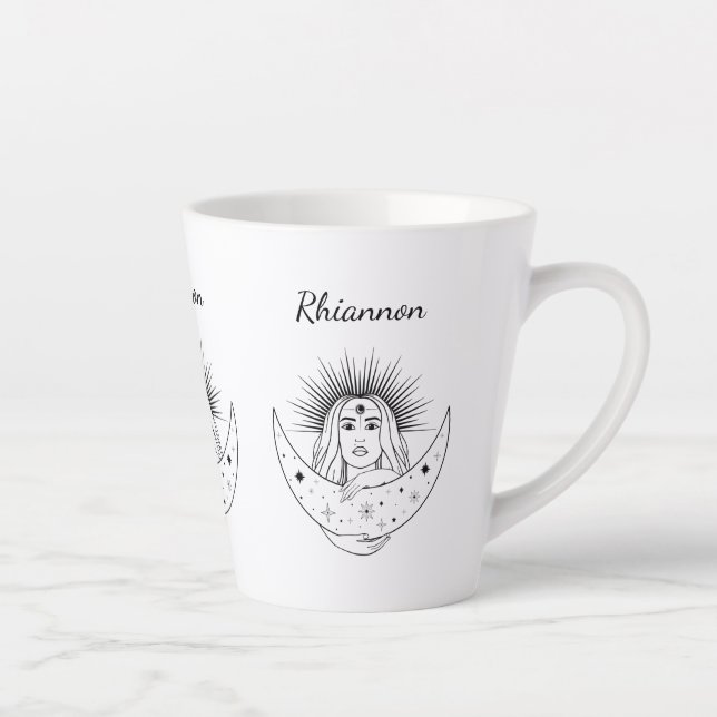 Rhiannon Celtic Welsh Moon Goddess Pagan Wicca Latte Mug (Right)