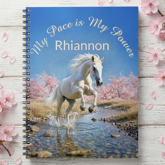 Rhiannon's White Horse Slow Living Empowerment Notebook (White Horse New Year resolutions, spring dreams, and daily thoughts Notebook. Empowerment Journal)