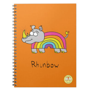 Rhinbow Rhino Rainbow Notebook Orange