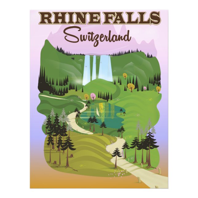 Rhine falls Switzerland travel poster (Front)