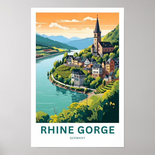 Rhine Gorge Germany Travel Print (Front)