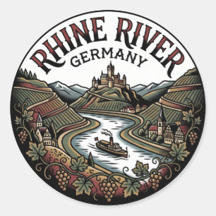 Rhine River Germany Classic Round Sticker