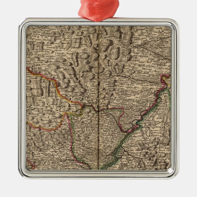 Rhine River Valley in Germany and France Metal Ornament (Front)