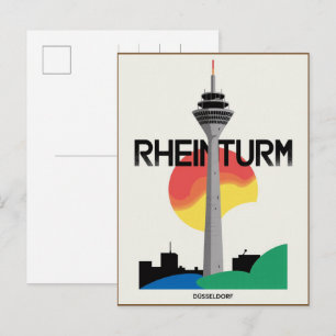 Rhine Tower Dusseldorf Rheinturm german gift Postcard