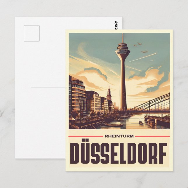 Rhine Tower Dusseldorf Rheinturm german gift Postcard (Front/Back)