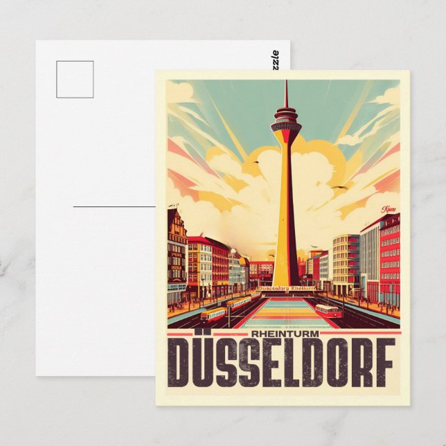 Rhine Tower Dusseldorf Rheinturm german gift Postcard (Front/Back)