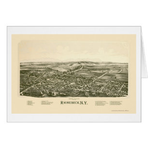 Rhinebeck, carte panoramique de NY - 1890