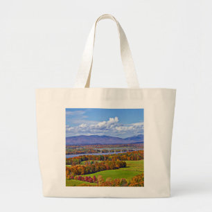 Rhinecliff Bridge in the fall Large Tote Bag