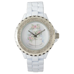 Rhinestone Bezel Wedding Cake Bridal Watch