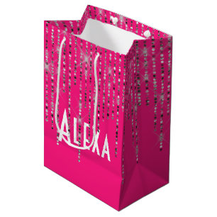 Rhinestone Bling With Name Medium Gift Bag