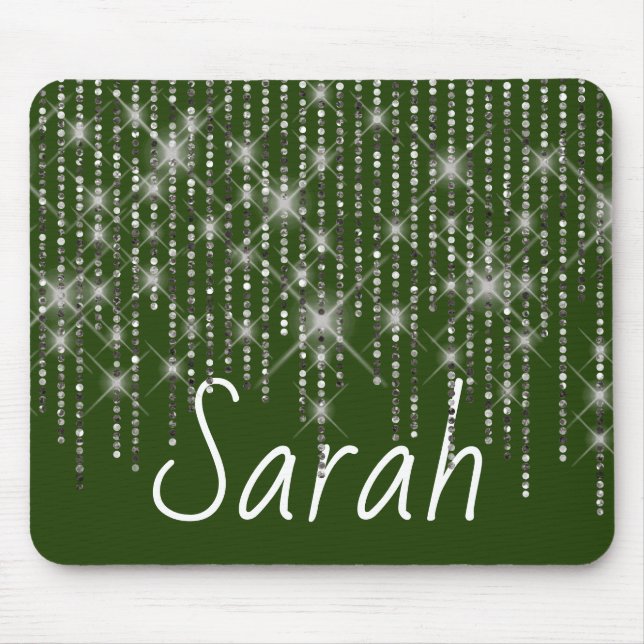 Rhinestone Bling with Name Mouse Pad (Front)
