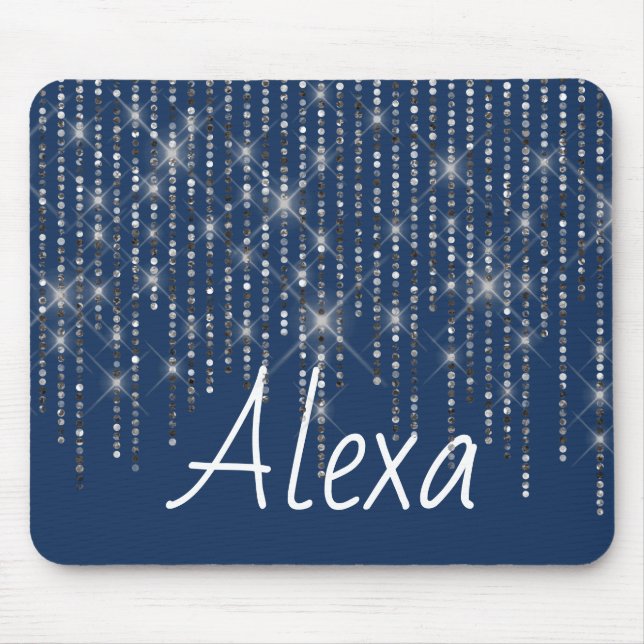 Rhinestone Bling with Name Mouse Pad (Front)