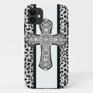 Rhinestone crusted Cross Iphone Case